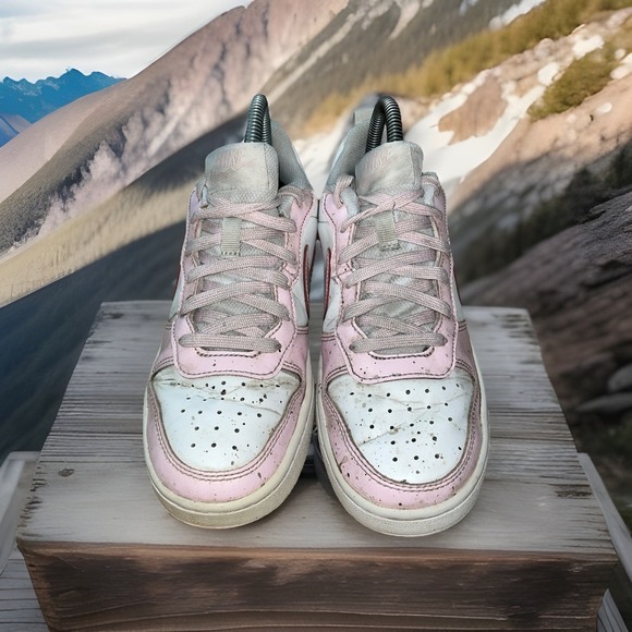 Nike Court Borough Low 2 White/Pink Size 5Y Or Size 7 Women's Sneakers‎ Shoe - Picture 2 of 16